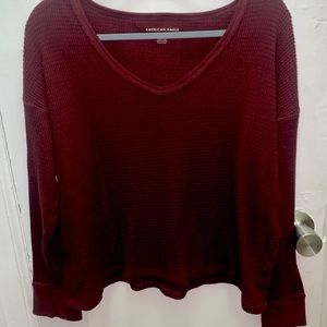 AE Plush V-Neck Long Sleeve